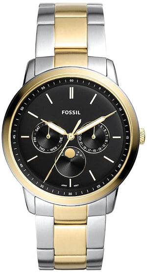 Buy Shop Fossil Neutra Moonphase Multifunction Black Dial Two Tone Steel Strap Watch for Men - FS5906 USA Online