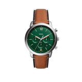 Buy Shop Fossil Neutra Chronograph Green Dial Brown Leather Strap Watch for Men - FS5735 USA Online