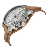 Buy Shop Fossil Boyfriend Chronograph White Dial Brown Leather Strap Watch for Women - ES3625 USA Online