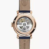 Buy Shop Fossil Original Boyfriend Skeleton White Dial Blue Leather Strap Watch for Women - ME3086 USA Online