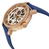 Buy Shop Fossil Original Boyfriend Skeleton White Dial Blue Leather Strap Watch for Women - ME3086 USA Online