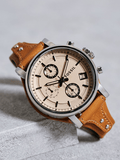 Buy Shop Fossil Original Boyfriend Sport Chronograph Beige Dial Brown Leather Strap Watch for Women - ES4046 USA Online