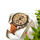 Buy Shop Fossil Original Boyfriend Sport Chronograph Beige Dial Brown Leather Strap Watch for Women - ES4046 USA Online