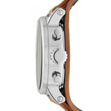 Buy Shop Fossil Original Boyfriend Sport Chronograph Beige Dial Brown Leather Strap Watch for Women - ES4046 USA Online