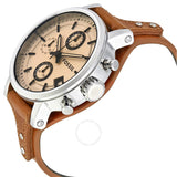 Buy Shop Fossil Original Boyfriend Sport Chronograph Beige Dial Brown Leather Strap Watch for Women - ES4046 USA Online