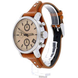 Buy Shop Fossil Original Boyfriend Sport Chronograph Beige Dial Brown Leather Strap Watch for Women - ES4046 USA Online
