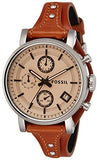 Buy Shop Fossil Original Boyfriend Sport Chronograph Beige Dial Brown Leather Strap Watch for Women - ES4046 USA Online