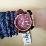 Buy Shop Fossil Original Boyfriend Sport Chronograph Maroon Dial Maroon Leather Strap Watch for Women - ES4114 USA Online