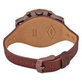 Buy Shop Fossil Original Boyfriend Sport Chronograph Maroon Dial Maroon Leather Strap Watch for Women - ES4114 USA Online