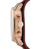 Buy Shop Fossil Original Boyfriend Sport Chronograph Maroon Dial Maroon Leather Strap Watch for Women - ES4114 USA Online