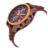 Buy Shop Fossil Original Boyfriend Sport Chronograph Maroon Dial Maroon Leather Strap Watch for Women - ES4114 USA Online