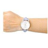 Buy Shop Fossil Original Boyfriend White Dial Light Blue Leather Strap Watch for Women - ES4045 USA Online
