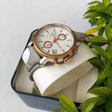 Buy Shop Fossil Original Boyfriend White Dial Light Blue Leather Strap Watch for Women - ES4045 USA Online