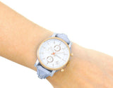 Buy Shop Fossil Original Boyfriend White Dial Light Blue Leather Strap Watch for Women - ES4045 USA Online