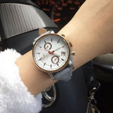 Buy Shop Fossil Original Boyfriend White Dial Light Blue Leather Strap Watch for Women - ES4045 USA Online