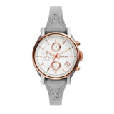 Buy Shop Fossil Original Boyfriend White Dial Light Blue Leather Strap Watch for Women - ES4045 USA Online