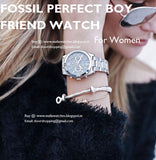 Buy Shop Fossil Perfect Boyfriend Mother of Pearl Blue Dial Silver Steel Strap Watch for Women - ES3880 USA Online