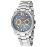Buy Shop Fossil Perfect Boyfriend Mother of Pearl Blue Dial Silver Steel Strap Watch for Women - ES3880 USA Online