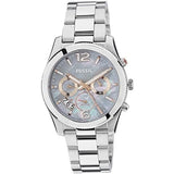 Buy Shop Fossil Perfect Boyfriend Mother of Pearl Blue Dial Silver Steel Strap Watch for Women - ES3880 USA Online