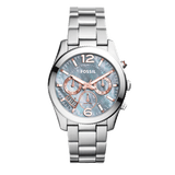 Buy Shop Fossil Perfect Boyfriend Mother of Pearl Blue Dial Silver Steel Strap Watch for Women - ES3880 USA Online