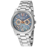 Buy Shop Fossil Perfect Boyfriend Mother of Pearl Blue Dial Silver Steel Strap Watch for Women - ES3880 USA Online