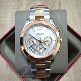 Buy Shop Fossil Perfect Boyfriend Mother of Pearl Dial Two Tone Steel Strap Watch for Women - ES4135 USA Online