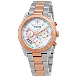 Buy Shop Fossil Perfect Boyfriend Mother of Pearl Dial Two Tone Steel Strap Watch for Women - ES4135 USA Online