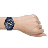 Buy Shop Fossil Perfect Boyfriend Multifunction Blue Dial Blue Steel Strap Watch for Women - ES4093 USA Online