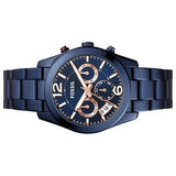 Buy Shop Fossil Perfect Boyfriend Multifunction Blue Dial Blue Steel Strap Watch for Women - ES4093 USA Online