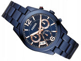 Buy Shop Fossil Perfect Boyfriend Multifunction Blue Dial Blue Steel Strap Watch for Women - ES4093 USA Online