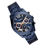 Buy Shop Fossil Perfect Boyfriend Multifunction Blue Dial Blue Steel Strap Watch for Women - ES4093 USA Online