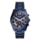 Buy Shop Fossil Perfect Boyfriend Multifunction Blue Dial Blue Steel Strap Watch for Women - ES4093 USA Online