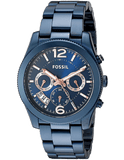 Buy Shop Fossil Perfect Boyfriend Multifunction Blue Dial Blue Steel Strap Watch for Women - ES4093 USA Online