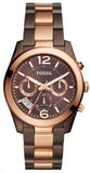Buy Shop Fossil Perfect Boyfriend Multifunction Brown Dial Two Tone Steel Strap Watch for Women - ES4284 USA Online