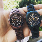 Buy Shop Fossil Perfect Boyfriend Multifunction Maroon Dial Maroon Steel Strap Watch for Women - ES4110 USA Online