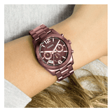 Buy Shop Fossil Perfect Boyfriend Multifunction Maroon Dial Maroon Steel Strap Watch for Women - ES4110 USA Online