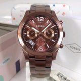 Buy Shop Fossil Perfect Boyfriend Multifunction Maroon Dial Maroon Steel Strap Watch for Women - ES4110 USA Online