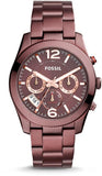 Buy Shop Fossil Perfect Boyfriend Multifunction Maroon Dial Maroon Steel Strap Watch for Women - ES4110 USA Online