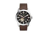 Buy Shop Fossil Pilot 54 Automatic Black Dial Brown Leather Strap Watch for Men - ME3118 USA Online