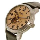 Buy Shop Fossil Pilot 54 Automatic Cream Dial Brown Leather Strap Watch for Men - ME3119 USA Online