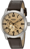 Buy Shop Fossil Pilot 54 Automatic Cream Dial Brown Leather Strap Watch for Men - ME3119 USA Online