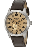 Buy Shop Fossil Pilot 54 Automatic Cream Dial Brown Leather Strap Watch for Men - ME3119 USA Online
