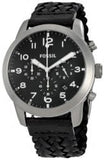 Buy Shop Fossil Pilot 54 Chronograph Black Dial Black Leather Strap Watch for Men - FS5181 USA Online