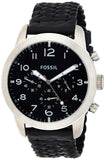 Buy Shop Fossil Pilot 54 Chronograph Black Dial Black Leather Strap Watch for Men - FS5181 USA Online