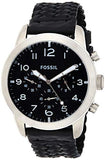 Buy Shop Fossil Pilot 54 Chronograph Black Dial Black Leather Strap Watch for Men - FS5181 USA Online