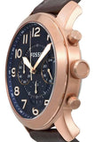Buy Shop Fossil Pilot 54 Chronograph Blue Dial Brown Leather Strap Watch for Men - FS5204 USA Online