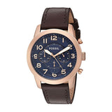 Buy Shop Fossil Pilot 54 Chronograph Blue Dial Brown Leather Strap Watch for Men - FS5204 USA Online