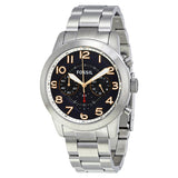 Buy Shop Fossil Pilot 54 Chronograph Navy Blue Dial Silver Steel Strap Watch for Men - FS5203 USA Online