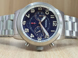 Buy Shop Fossil Pilot 54 Chronograph Navy Blue Dial Silver Steel Strap Watch for Men - FS5203 USA Online