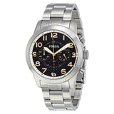 Buy Shop Fossil Pilot 54 Chronograph Navy Blue Dial Silver Steel Strap Watch for Men - FS5203 USA Online